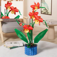 Juego De Construcción Creativo De Bloques MOC Con Bouquet De Flores Y Bonsái Orquídea Modelo De Plantas Puestas En Vaso Decoración Para El Hogar Juguetes Para Niños Regalos - details 3