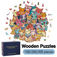 Rompecabezas De Madera Para Adultos 100/200/300 Piezas En Forma De Animales Irregularmente Dificultad Alta Juego De Mesa Educativo - details 0