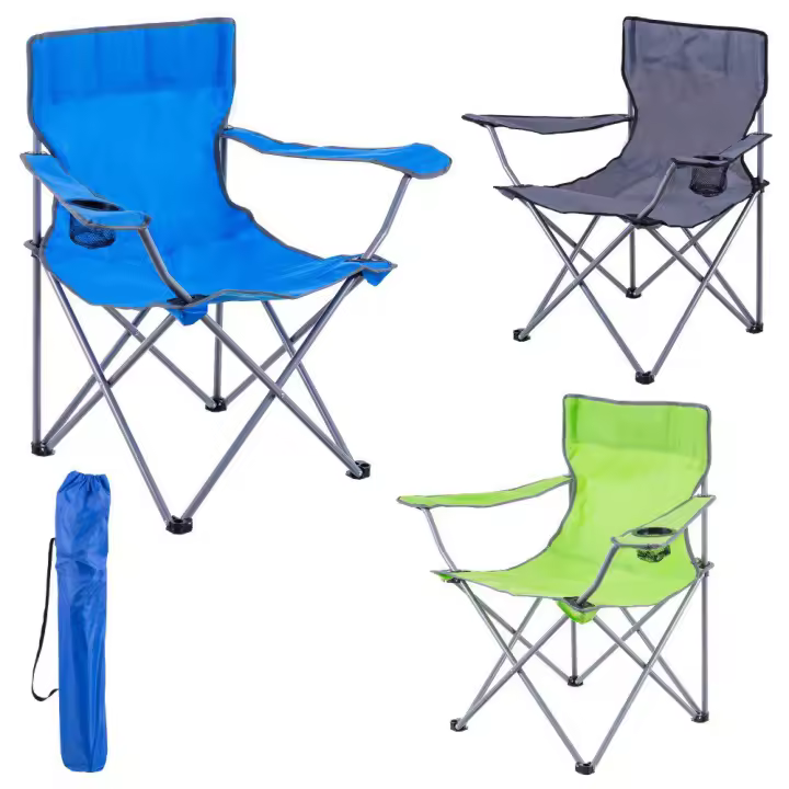 LILI HOME Pack de 2 Sillas de Camping Plegables | Silla de Playa Ligera y Resistente Medidas: 50 cm (ancho) x 50 cm (fondo) x 80 cm (alto). Ideales para camping, playa, pesca o cualquier actividad al aire libre. Su diseño ligero y resistente permite trans - 1