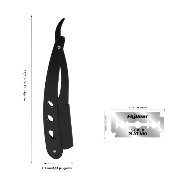 Afeitadora Manual Para Hombres Cuchilla Fija De Acero Inoxidable Afeitadora Plegable De Barbero Cuchilla Afilada Como En Un Salón De Belleza - 1
