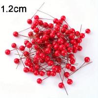 50/100pcs Berries De Holle Artificiales Decoración Para Árbol De Navidad Corona De Flores DIY En Línea De Hierro Para Decoración De Casa - details 9