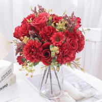 Rosa Artificial De 30cm Para Decoración De Bodas Navidad Vaso Hogar Sala De Estar DIY Bouquet De Margarita Plantas - details 4