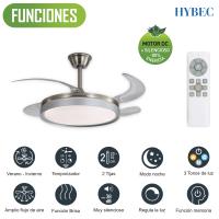 HYBEC - Ventilador de techo con luz LED Regulable, Motor DC Silencioso y 6 Velocidades – Función Inversa Verano/Invierno y Mando a Distancia - details 11