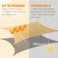 Toldo Vela Rectangular 2x3 m, Vela de Sombra Impermeable y Cortaviento, 95% Protección Rayos UV, Parasol de Poliéster, Ideal para Patio, Exteriores Terraza, Jardín, Beige Claro - details 3