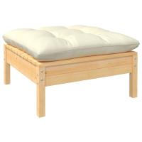 vidaXL Sofá de jardín de 2 plazas madera maciza pino con cojines Marrón y gris, Natural y crema, Blanco Conjunto Terraza Muebles Jardín Exterior Juego de Muebles de jardín Mueble Jardín Exterior Muebles de Salon Exterior - details 3