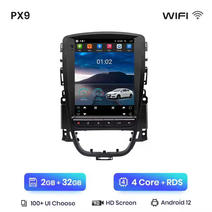 AWESAFE inalámbrico CarPlay Android Auto Radio para Opel Astra J Vauxhall Buick Verano 2009 2010 2011 2012 2013 coche reproductor multimedia GPS 2 din autoradio volante controles RDS Bluetooth - 1