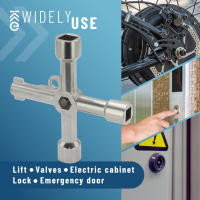 Skynotek – Llave universal 4 puntas | Válida para ascensor, contador de gas, válvulas de radiadores, armarios eléctricos y contadores de agua | Herramienta multifuncional | Color Plata | 1 unidad - details 2