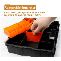 Caja De Herramientas Portátil De Plástico Con Múltiples Redes Caja De Almacenamiento De Piezas Para Garage Organizador De Suministros De Reparación - details 5