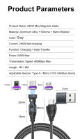 Cable De Carga Rápida Magnético Multiuso 2 En 1 240W Rotativo Micro Y Tipo-C Para iPhone 16 15 Xiaomi iPad Samsung Cord De Datos - details 8