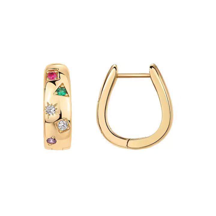 Pendientes geométricos para Mujer, chapados en oro, Regalos para Madres y Novias - 1