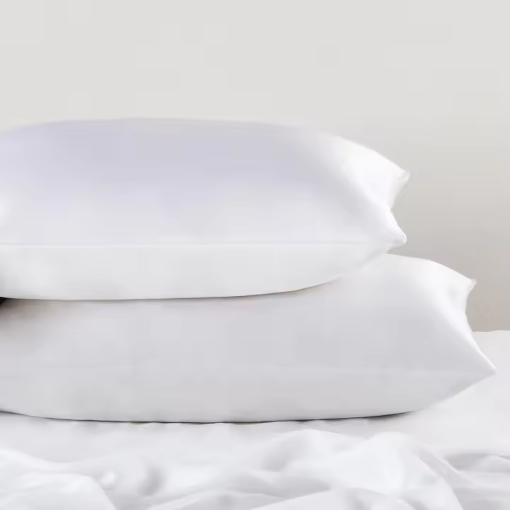 Fundas de almohada de mezcla de Seda Morera, Lino y lyocell para el Cabello y la carne. Juego de 2 fundas de almohada Blancias tamaño King with Cremallera Oculta, transpirables y refrescantes. Regalo ideal para Mujeres. - 1