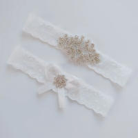 Garter De Boda Brillante Con Cristales Para Novia Accesorio De Túnel De Boda De Dos Piezas Material Poliéster Origen Hunan China - details 5