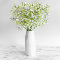 Bouquet De Flores Artificiales De Plástico Con 5 Ramas En Blanco Gypsophila Para Decoración De Hogar Boda Balcones Y Decoración Externa DIY - details 5