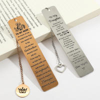 Marcador De Páginas De Acero Inoxidable Con Diseño De Corazón Hueco Para Hija Regalo De Papelería Con Impresión Inspiradora - details 2
