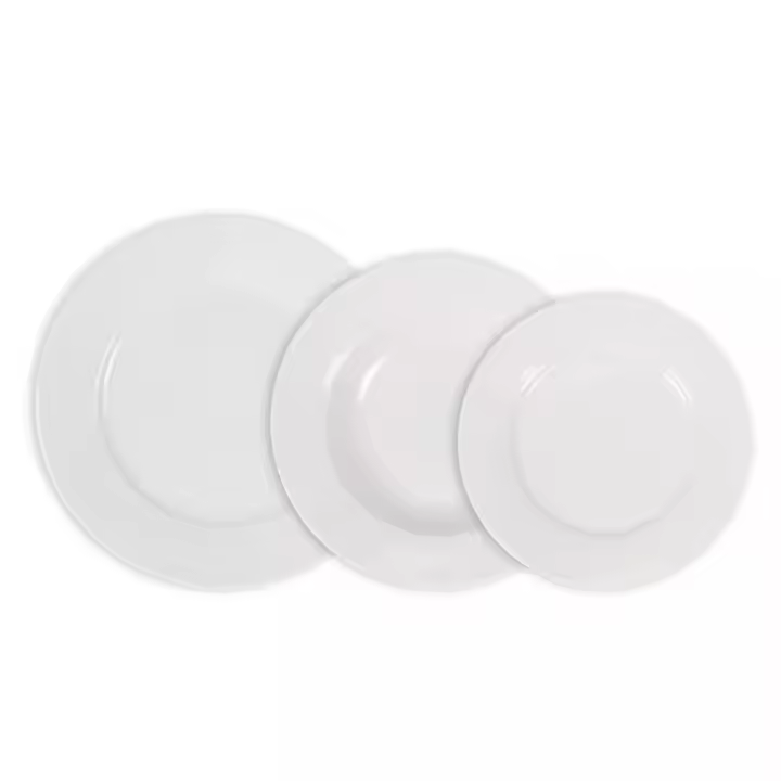STARLEY-Vajilla redonda 12pcs ,18Pcs  blanco aneto md - 1