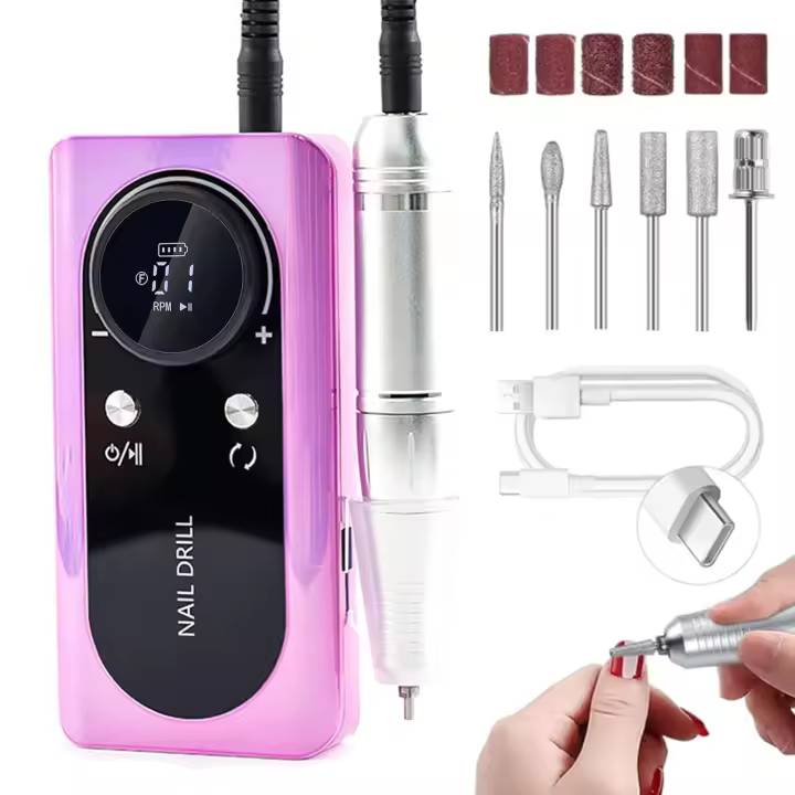Kit de Lima de uñas Eléctrica recargable de 45000 RPM, portátil, de Poche Ruido, para manicura y pedicura - 1