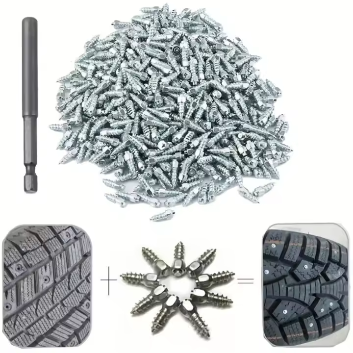 100PCs De Tornillos Antideslizantes Para Ruedas De Coches Motos Y Bicicletas 4*12/4*9mm Utensilios De Emergencia Para Invierno - 1