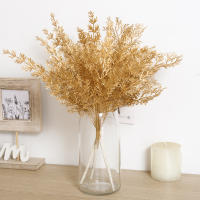 Planta Artificial De Oro Flores Falsas Hierba Plástica Decoraciones Para Bodas Y Navidad Uso En Exposiciones Y Fiestas Suplementos De Casa - details 3