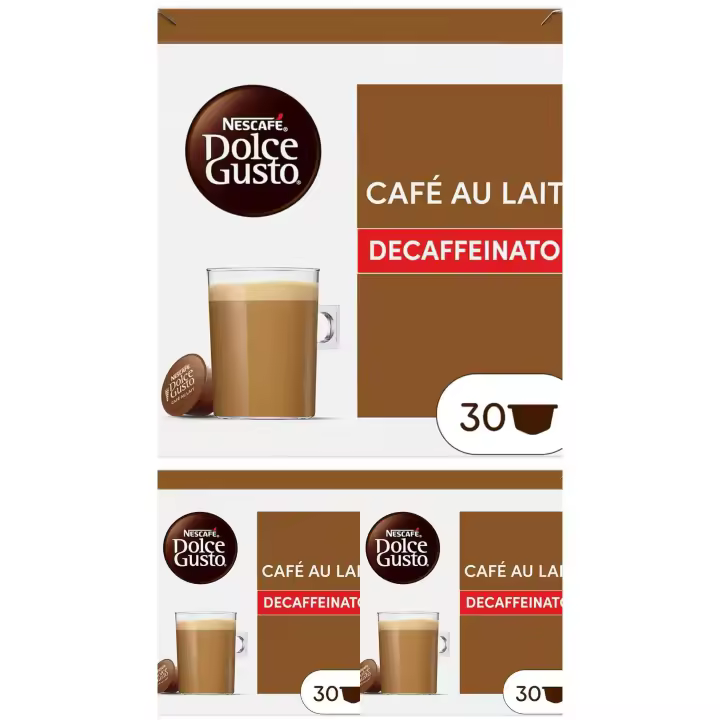 Dolce Gusto Café con Leche descafeinado 90 Cápsulas (3 x 30) - 1