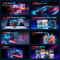 TITAN ARMY Gaming Monitor 24.5 pulgadas P2510HS, 300Hz, FHD IPS 1920*1080 1080P, 1ms, 121%sRGB, FreeSync & Adaptive Sync, HDR 400, Pantalla de reducción de luz Azul, HDMI, DP1.4, VESA 100*100, modos FPS RTS RAC MMORPG Gaming - details 1