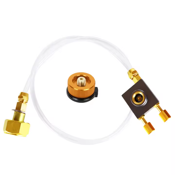 Adaptador De Recarga De Estufa De Gas Para Camping Al Aire Libre Adaptador De Botella De Propano LPG a Burner Plano Metal Manual Para 3-5 Usuarias - 1