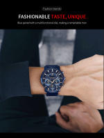 Reloj De Cuarzo Multifuncional Hannah Martin 2024 46mm Azul Plata Acero Inoxidable Resistente Al Agua Y Al Choque Reloj De Pulsera Casual Con Cierre De Seguridad - details 7