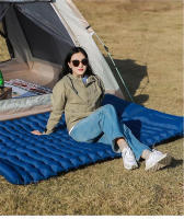 Colchón Doble Para Acampar Autoinflable Con Almohada Matrícula De Viaje Para 2 Personas Tapete De Aire Al Aire Libre - details 12