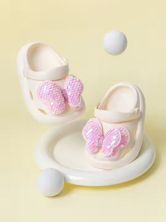 Sandalias De Verano Para Niñas EVA Con Lazo Y Diamantes Zapatos De Fiesta Para Niños Transpirables Y Cómodos Tallas True to Size - 1