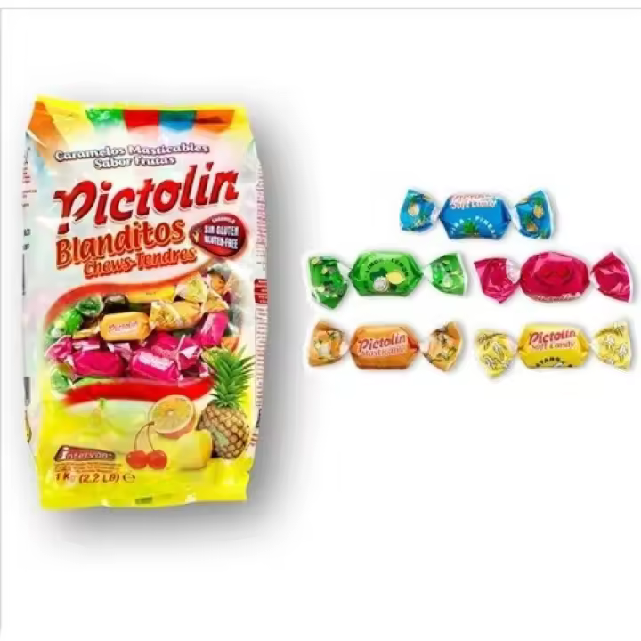 CARAMELOS PICTOLIN MASTICABLES FRUTAS 1KG. INTERVAN - 1