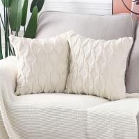 UDS. Fundas de Algodón Decorativas de terciopelo Corto de Lana de sudadera suave de lujo para sofá dormitorio Beige 45x45cm - details 0