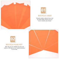 6 Pcs Banderas Reflectorizadas Para Bicicletas Advertencia De Seguridad Decoración De Bicis PVC Niños Banderas De Seguridad Para Ciclistas - details 1