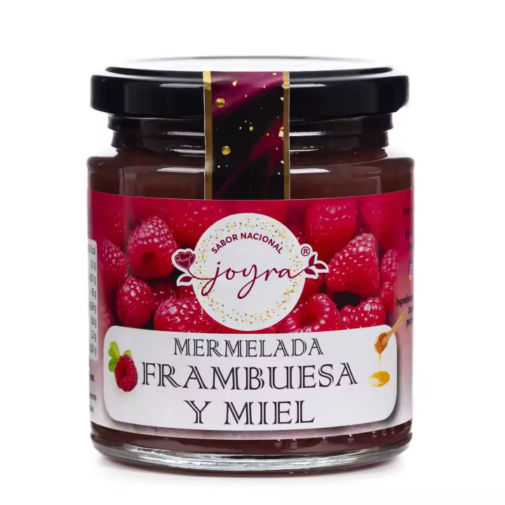 ARTE SABOR Mermelada artesanal de frambuesa y miel, 255gr. 7x7x8 Cm. - 1
