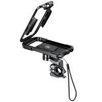 Soporte Impermeable Para Móvil De Motocicleta Para Smartphone De 4.7-6.8 Pulgadas Montura Espejo Retrovisor Antivibración Con Pantalla Táctil - details 6