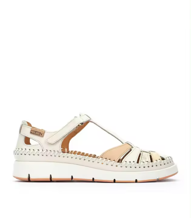 ZAPATO BEIGE SEMIABIERTO CON CIERRE VELCRO DE MUJER PIKOLINOS TENERIFE W8D-0855C1 - 1