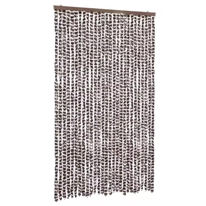 vidaXL Cortina antimoscas chenilla 118x220 cm Color Negro,  Gris y rosa,  Gris y negro y mas - 1