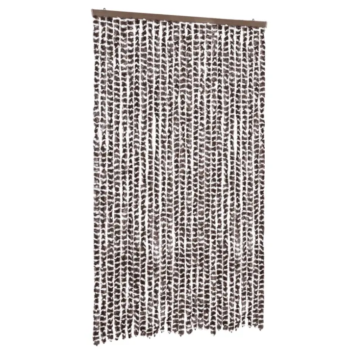 vidaXL Cortina antimoscas chenilla 118x220 cm Color Negro,  Gris y rosa,  Gris y negro y mas - 1