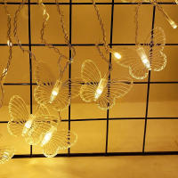 Cadena De Luces LED De 1 Pie Con 10 Luces Para Decoración De Fiestas Y Jardín Al Aire Libre Estilo Novedoso Tema Mariposa - details 1