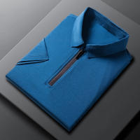 Polera De Polo Para Hombre Con Cierre De Cremallera Y Mangas Cortas En 8 Colores Sólidos Cómoda Y Transpirable Para Verano - details 8