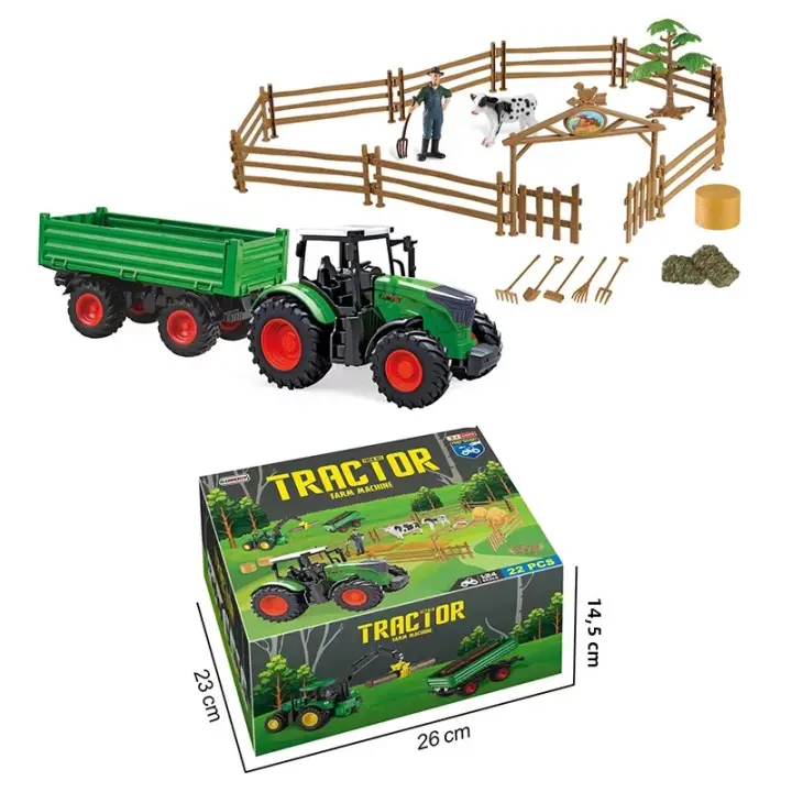 Juguete De Modelos Agrícolas Para Niños Coche De Camión De Tracción Retroactiva Escala 1:24 Juego De Juguete De Vehículos De Ingeniería Regalo Para Niños - 1