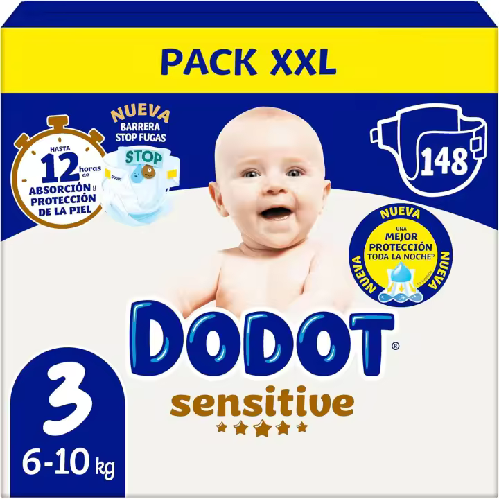 Dodot Sensitive Pañales Bebé y Recién nacido, Tallas 0,1,2 y 3 - 1