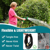 Tubo De Riego Jardín Expansible Flexible Con Conexiones De Latón Sólido Y Doble Goma Portátil Para Patio 3 Veces Telescopio - details 2