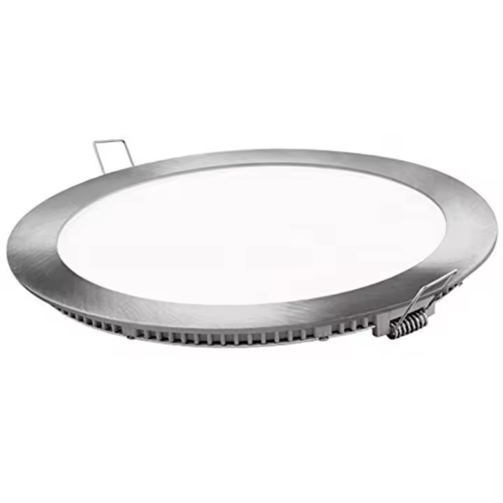 ONSSI Placa LED de Techo 20W Redondo Φ220mm Super Slim Empotrado Downlight LED Marco Plata 2000 Lúmenes - 1