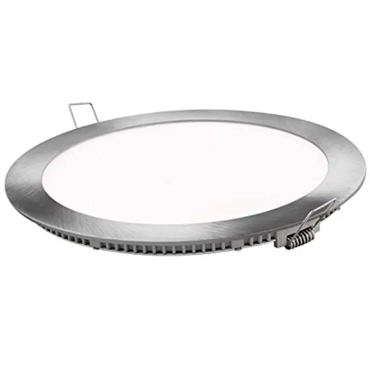 ONSSI Placa LED de Techo 20W Redondo Φ220mm Super Slim Empotrado Downlight LED Marco Plata 2000 Lúmenes - 1