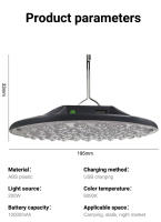 Lámpara De Camping LED Recargable 200W Luz Fuerte Portátil Para Emergencias Y Pesca Linterna De Mano Duración De Iluminación >12h Material ABS - details 4