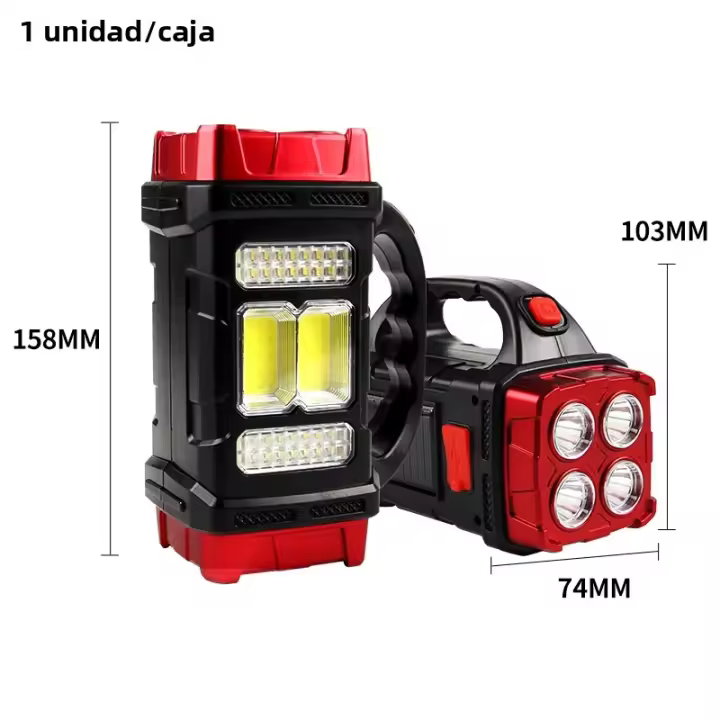 Luz Portátil Multifuncional Solar Recargable LED Con Fuente De Luz USB Dual Para Camping Y Exteriores Fuente De Iluminación Fuerte - 1