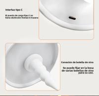 Lámpara De Mesa Inalámbrica LED Para Botella De Vino 3 Colores Regulables a Medida Recargable Por USB Luz De Ambiente Táctil Impermeable Para Comedor - details 9