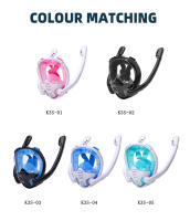 Máscara De Snorkel Con Visión Panorámica De 180° Antiniebla Y Antirreventón De Silicona Top Seco Diversión Subacuática Y Natación Con 2 Snorkels - details 11