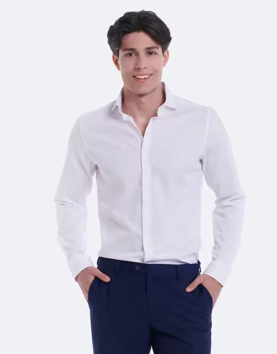CAMISA ESTRUCTURA SLIM FIT PUÑO MIXTO - 1
