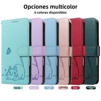 Funda De Monedero Magnética Para Motorola Moto G04 G04S G05 G13 G23 G24 G32 G34 G45 G53 G54 G73 G85 5G Diseño De Gato Encantador Cuero Con Silicona Anti-Resbalón Y Anti-Scratch - details 0