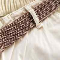 Banner - Cinturón trenzado extensible y elástico 110 cm blanco y marron